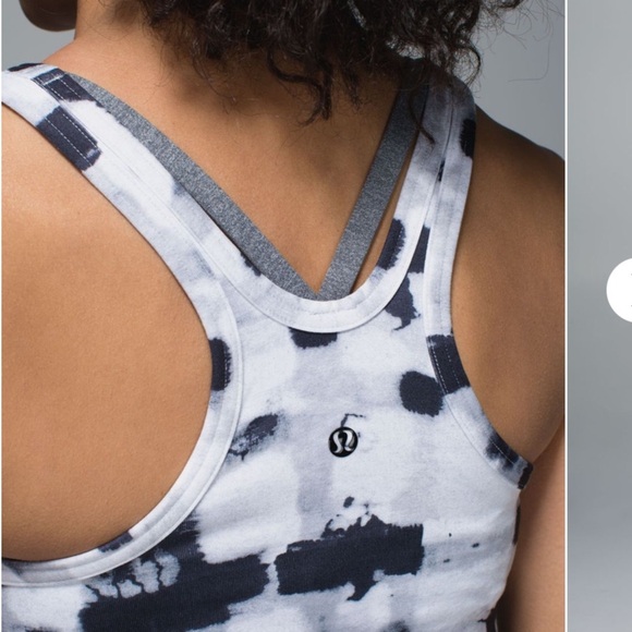 Lululemon Studio Racerback Ghost Weave White Black Size 6 - Picture 4 of 13
